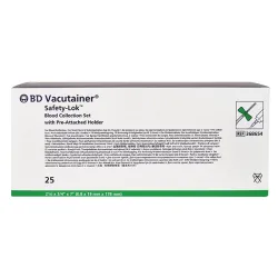 BD Vacutainer ® Safety-Lok™ Bloedafnameset met houder (vooraf bevestigd) Slanglengte: 178 mm | 21 G | 19 mm | 0,8 mm | groen